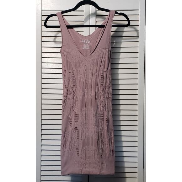 Intimately Free People Textured Bodycon Tank Dress Women's XS Mauve Pink Mini - Picture 1 of 9
